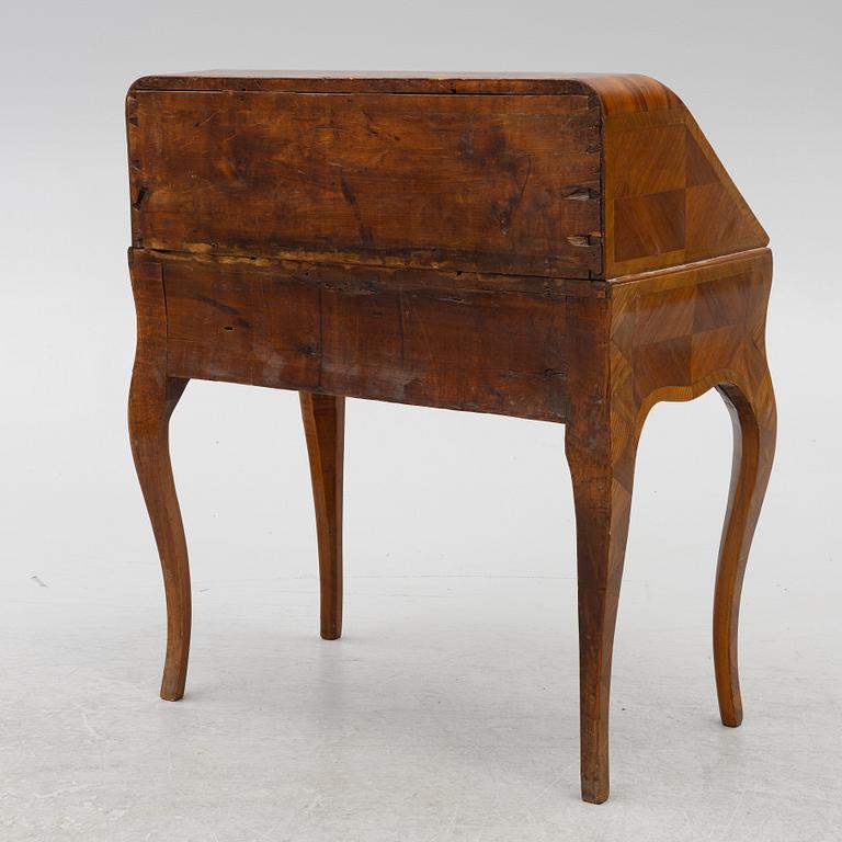 A Swedish rococo parquetry secretaire, Stockholm, later part 18th century.