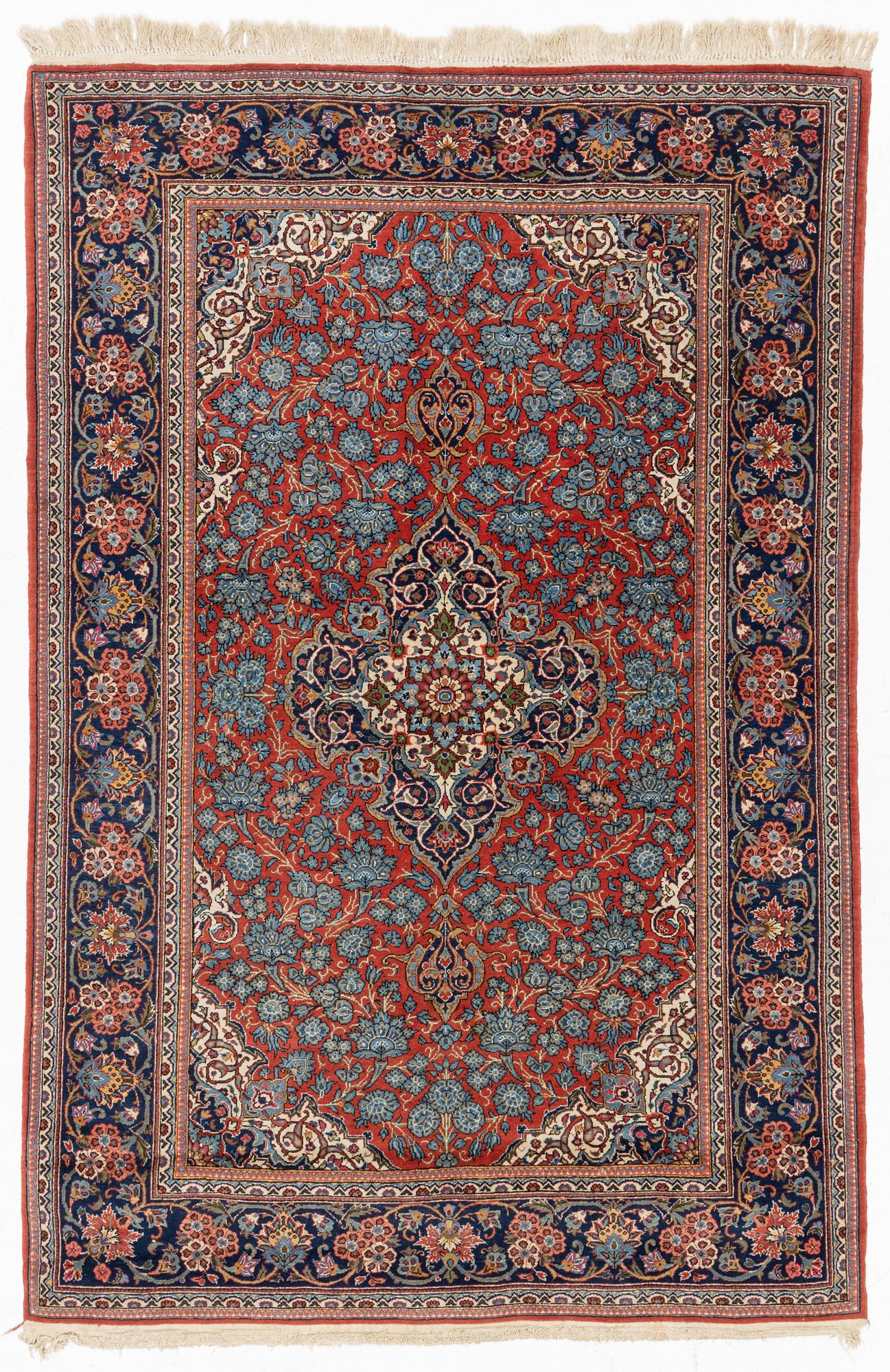 Rug, semi-antique Keshan. 205 x 142 cm.