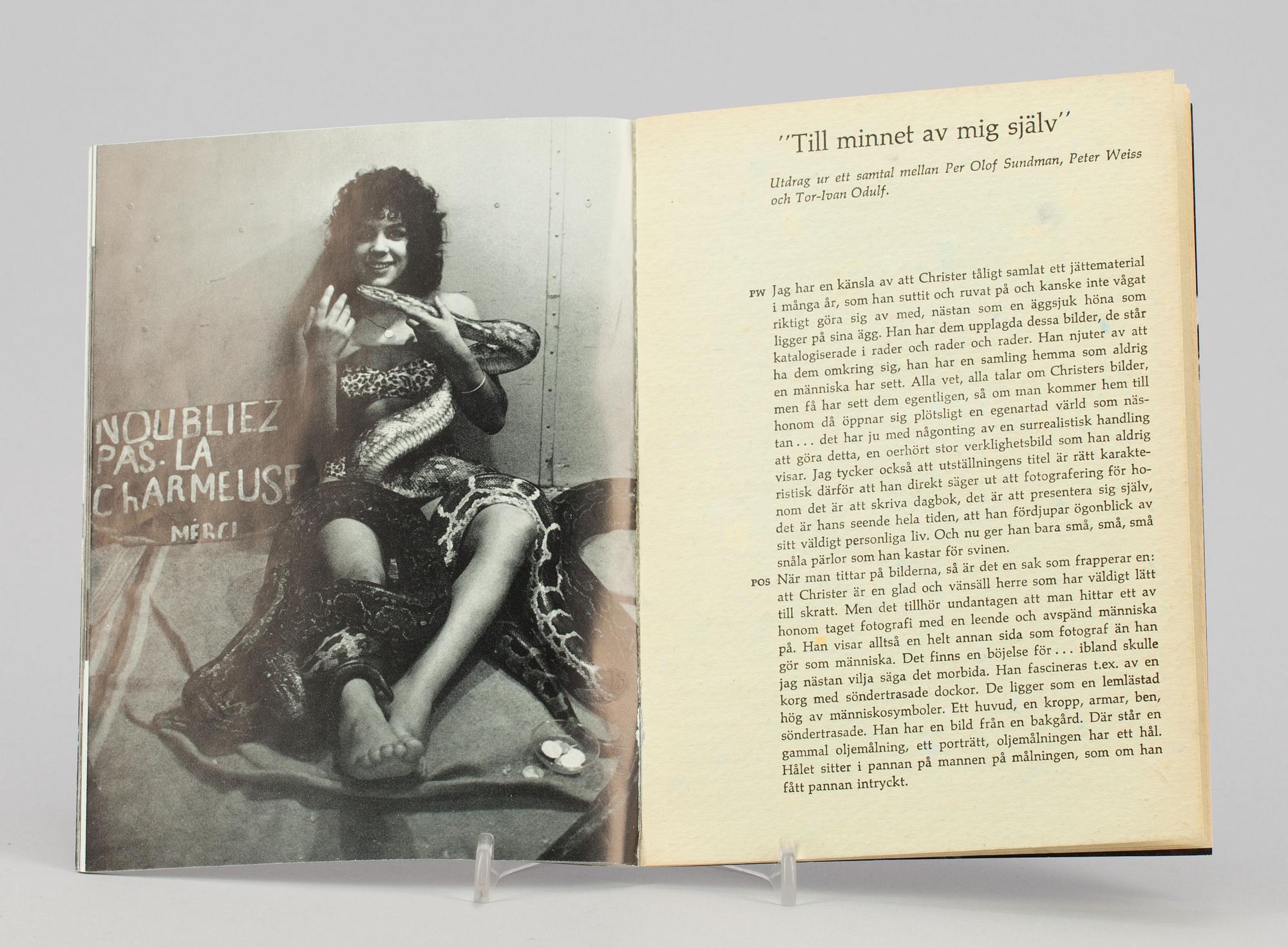 BOK, "Till minnet av mig själv", Christer Strömholm, Nordisk Rotogravyr, 1965.