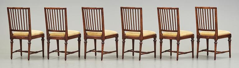 Six Gustavian chairs by Johan Erik Höglander (master in Stockholm 1777).