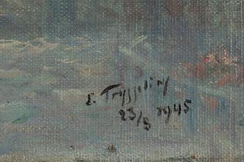 Erik Tryggelin, oil on canvas/panel, signed and dated 1945.