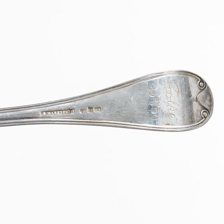 Tablespoons, 12 similar, silver, “French Lily”/“Old French”, 19th century, including Bror Erik Skogsborg, Eskilstuna, 1859.