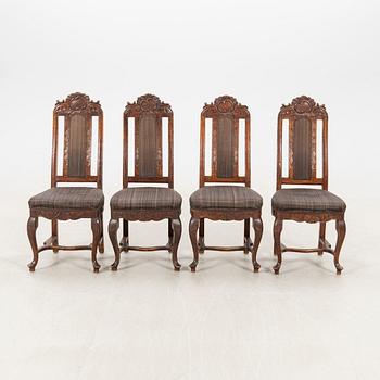 Chairs  4 pcs Late Baroque, 18th century, possibly Denmark or Northern Germany.