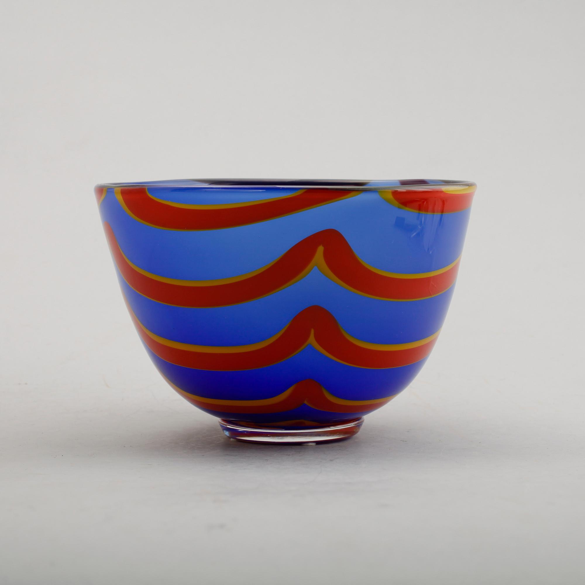 SKÅL, glas, Berit Johansson 1995 Sjöhyttan Unik, sign.