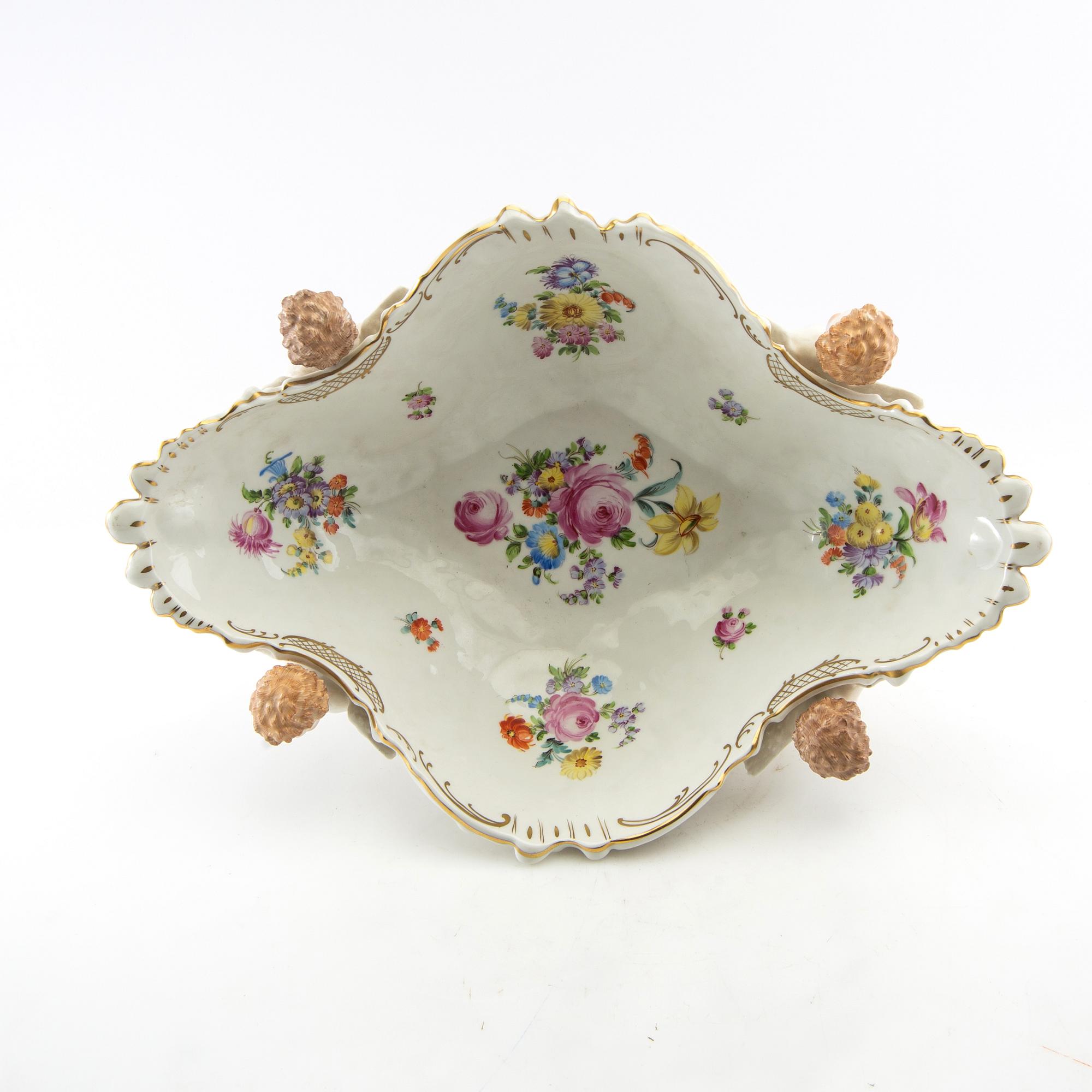 Cup on foot Rococo style Dresden first half of the 20th century porcelain.