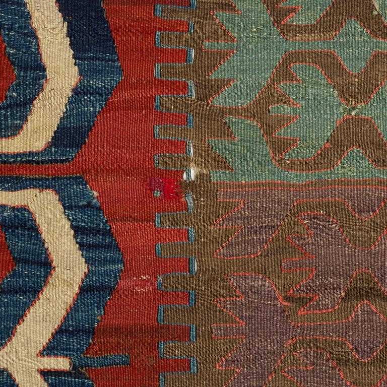 Antique Konya kelim, central Anatolia, ca 360 x 157 cm.