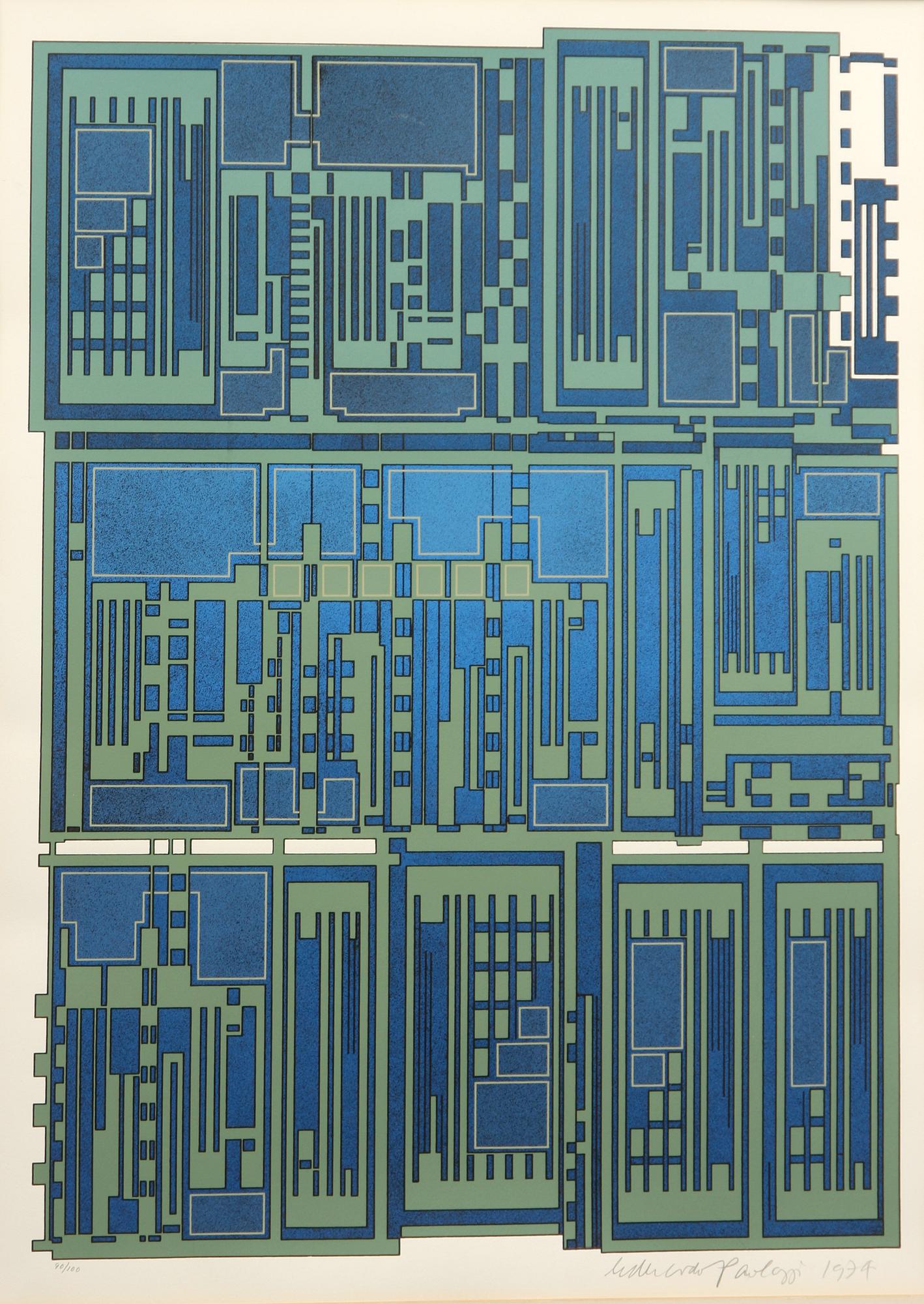 EDUARDO PAOLOZZI (ITALIEN), färgserigrafi, sign, dat 1974 samt numr 90/100.