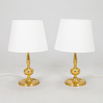A pair of brass table lamps from NAFA, second half of the 20th Century.