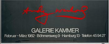 ANDY WARHOL, utställningsaffisch, Galerie Kammer, Hamburg, 1981.