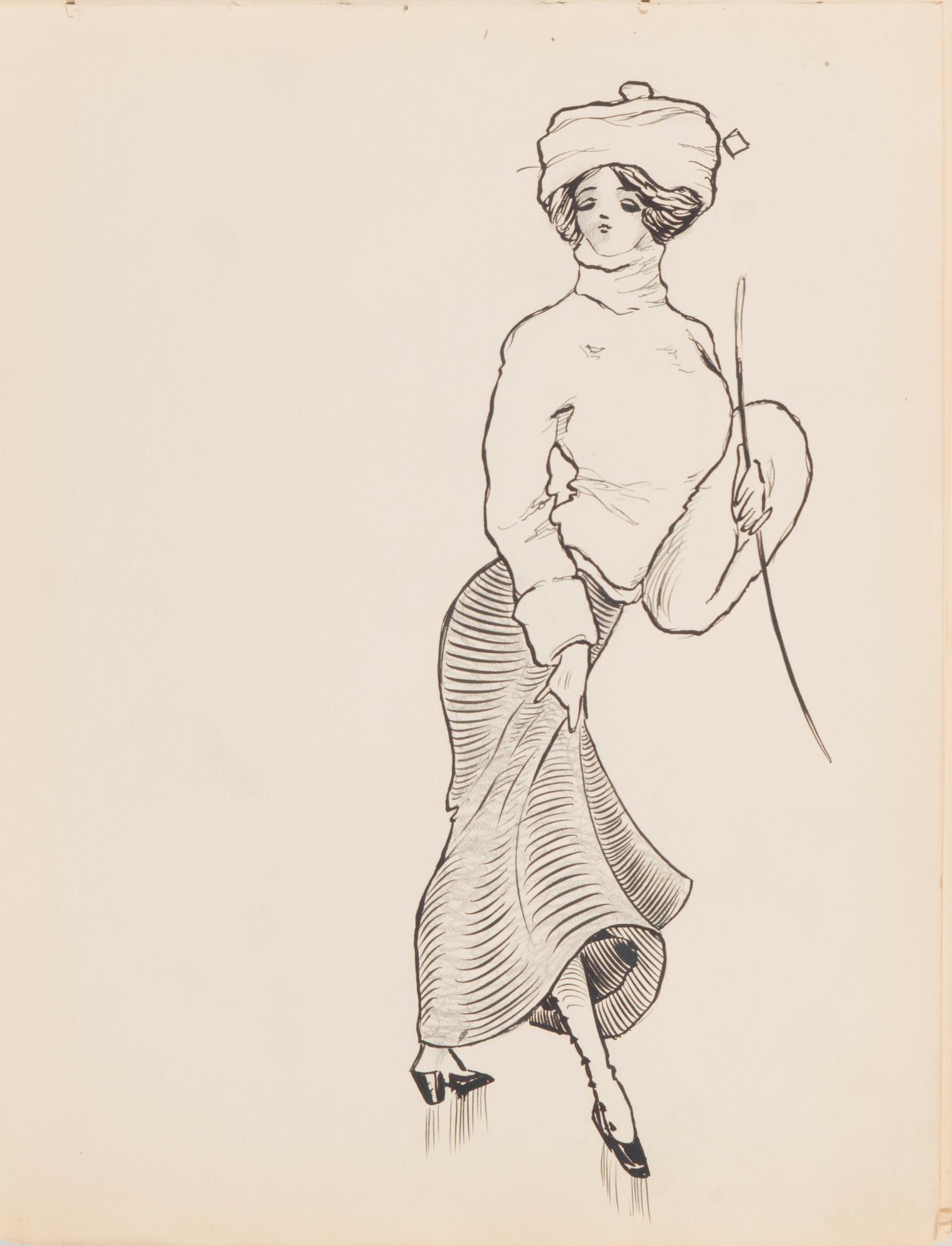 CARL JENSEN-CARLÉN, a scetch book with drawings, mixed media, 27 pages, partially signed C.C.