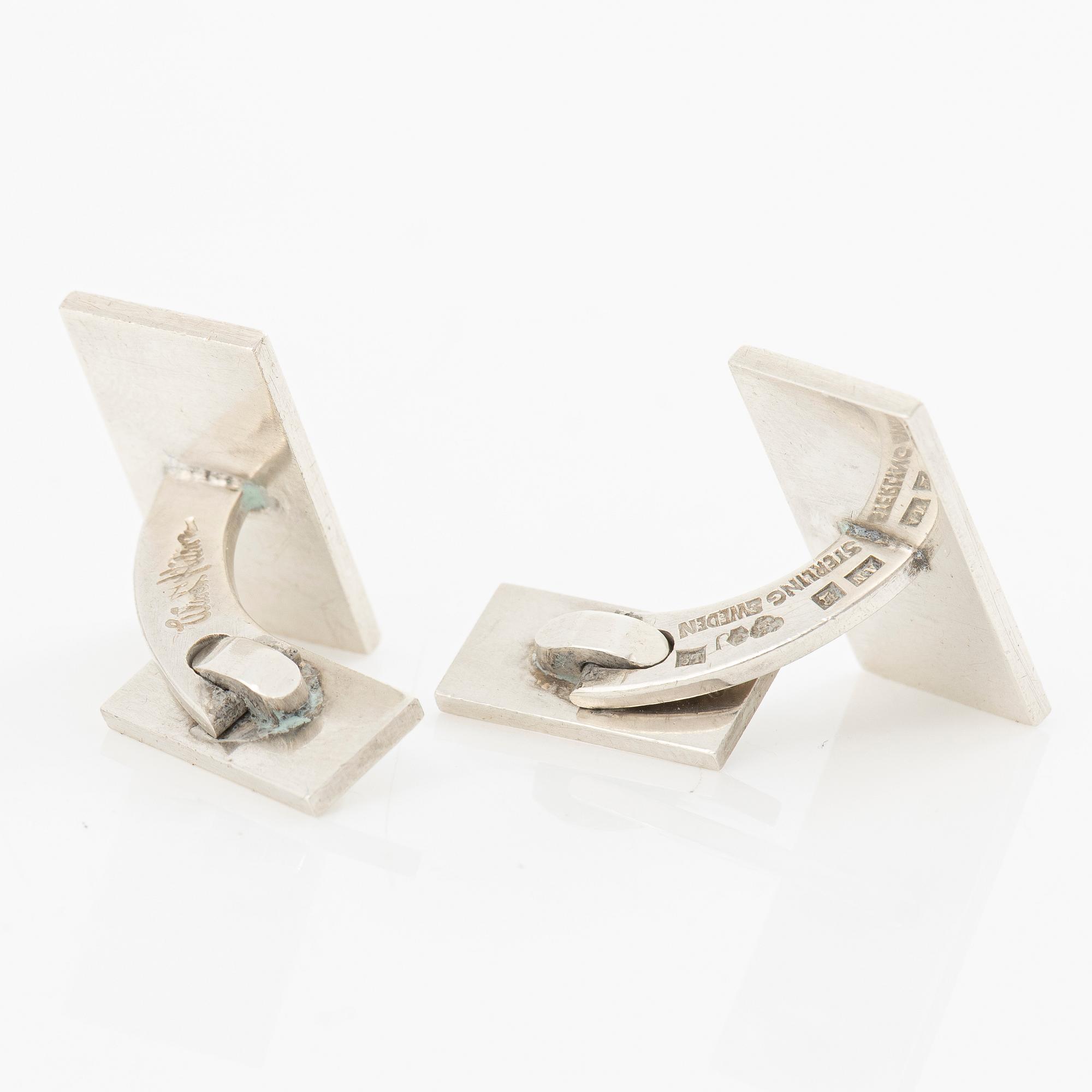 Wiwen Nilsson, A pair of cufflinks with monogram engraving, Lund, 1961.