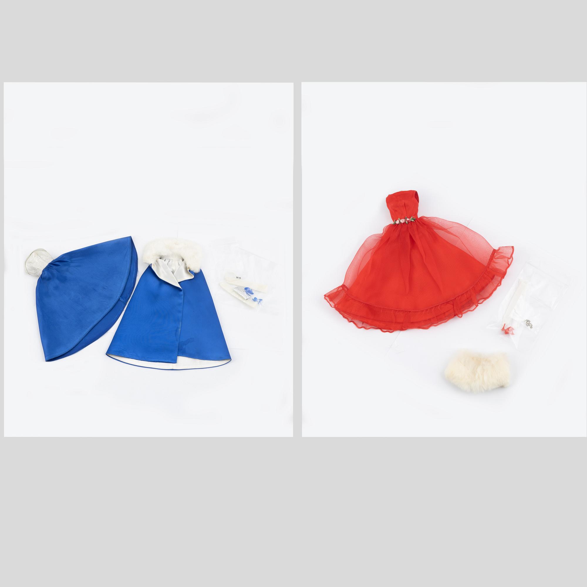Clothing sets, 2 pcs, Barbie, "Midnight Blue, 1617" & "Junior Prom, 1614", Mattel, 1960s.