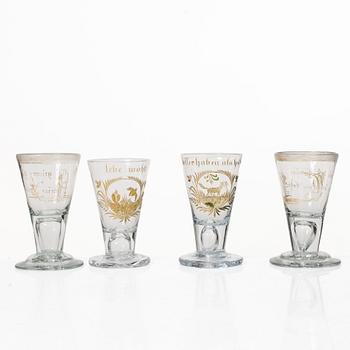 Glasses, 11 pcs, Germany, 18th century.