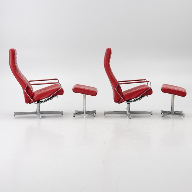 Pair of armchairs with footstool, “Vitesse”, Bolia.