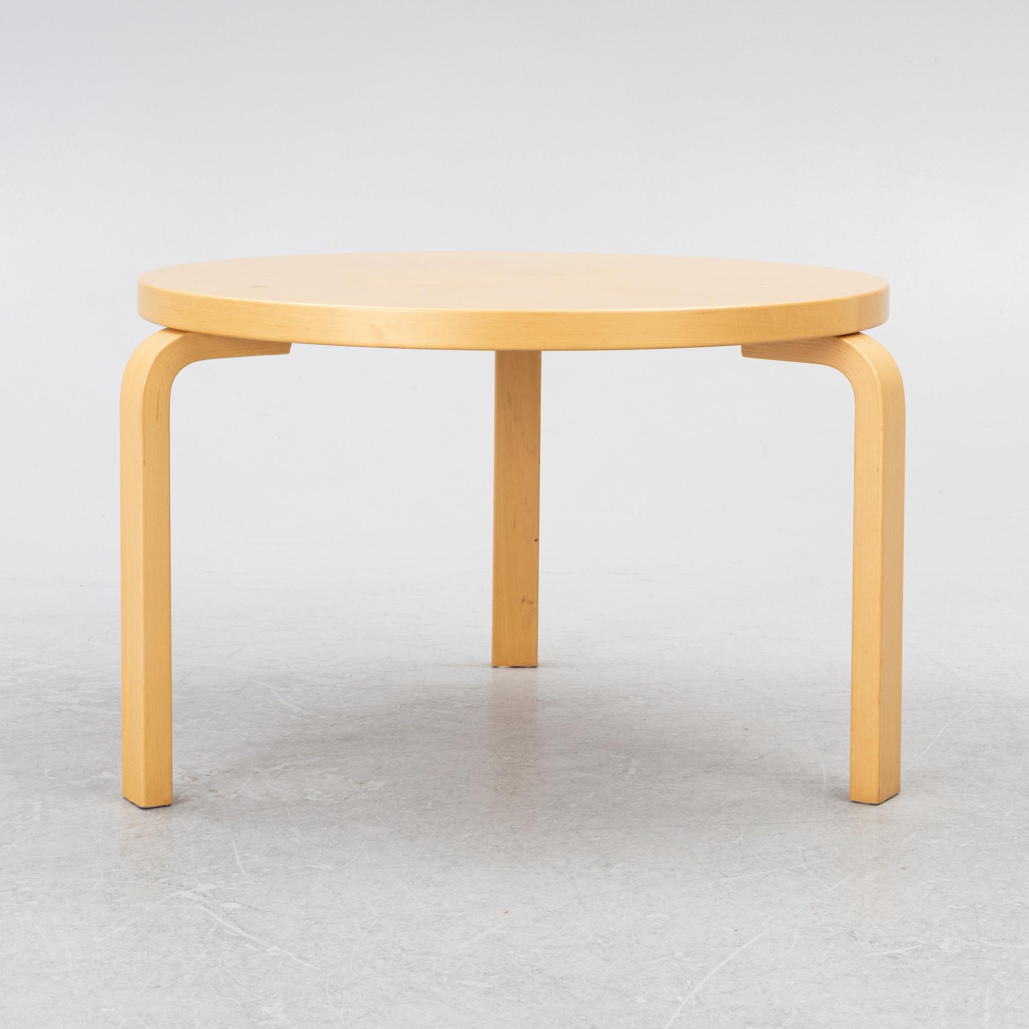 Alvar Aalto, a small table, ARtek, Finland, 1990.