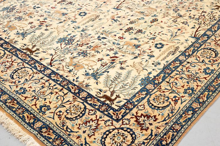 Matto, semi-antique/old Nain, part silk, ca 250,5 x 162 cm.