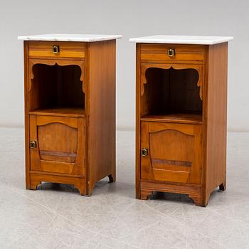 A pair of bedside tables, early 20th century.