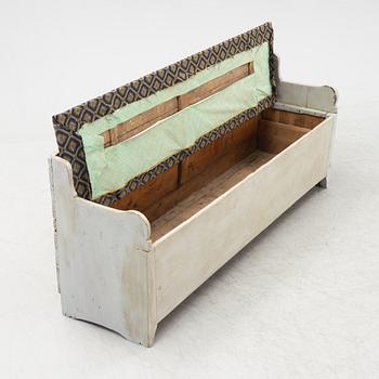 A painted bench, 19th Century.