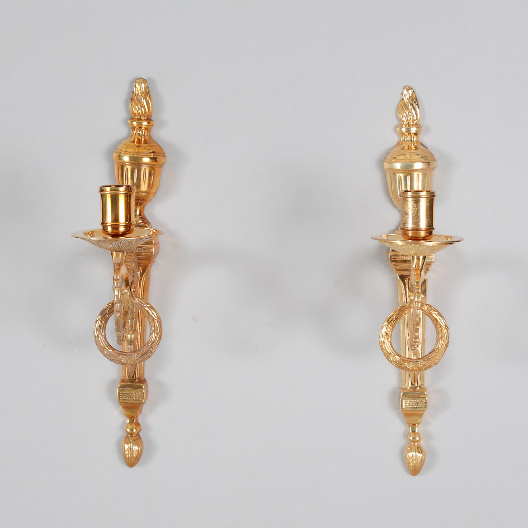 A pair of brass wall candle sticks from Ikea, 1990s.