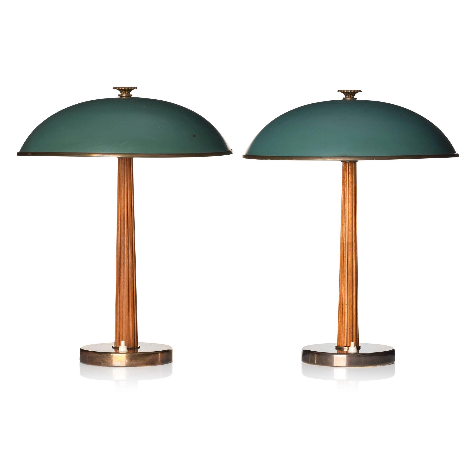Erik Tidstrand, a pair of table lamps model "29595", Nordiska Kompaniet, 1930s.
