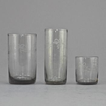 GLASSERVISDELAR, 24 st, "Antik", Reijmyre, 1900-talets andra hälft.