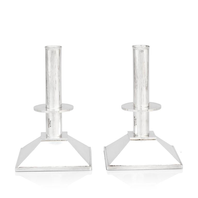 Bengt Liljedahl, a pair of sterling candlesticks, Stockholm 2002.