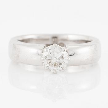 Ring, 18K white gold with brilliant-cut 0.85 ct.