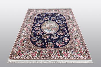 Matta Isfahan, part silk, ca 206 x 142 cm Signerad: hussien Rahimi.