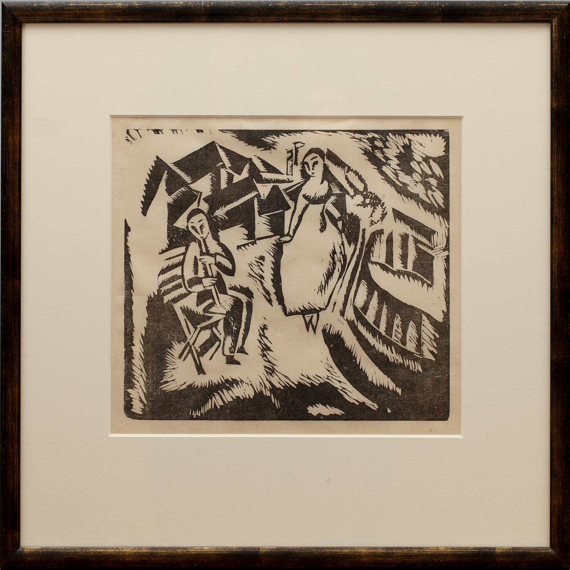 SIRI DERKERT, träsnitt. Utförd 1917.