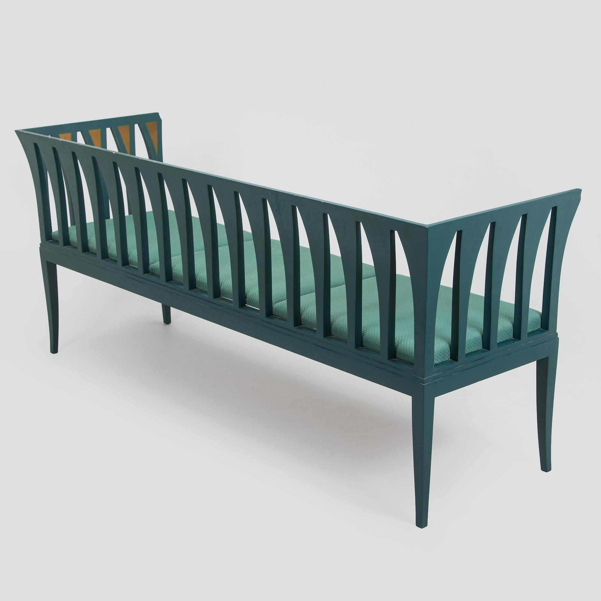 Eliel Saarinen, a “Blue Suite” sofa, Adelta, Finland. Model designed 1929 for Saarinen House, Cranbrook.