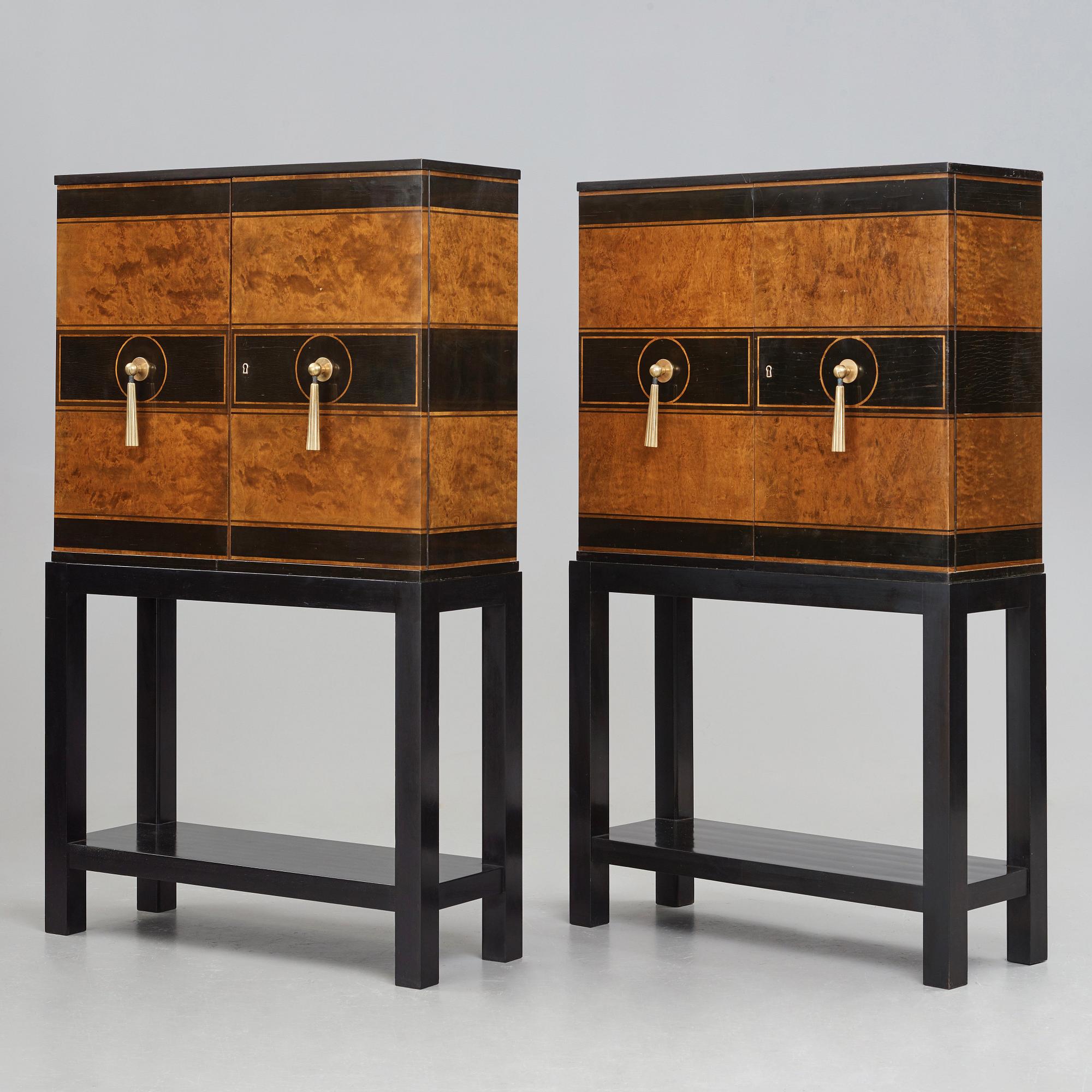 Otto Schulz, a pair of Swedish Grace cabinets for Boet, Gothenburg 1930's.