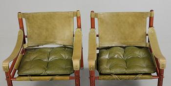 FÅTÖLJER, ett par. "Sirocco", Arne Norell, modellen formgiven 1964.