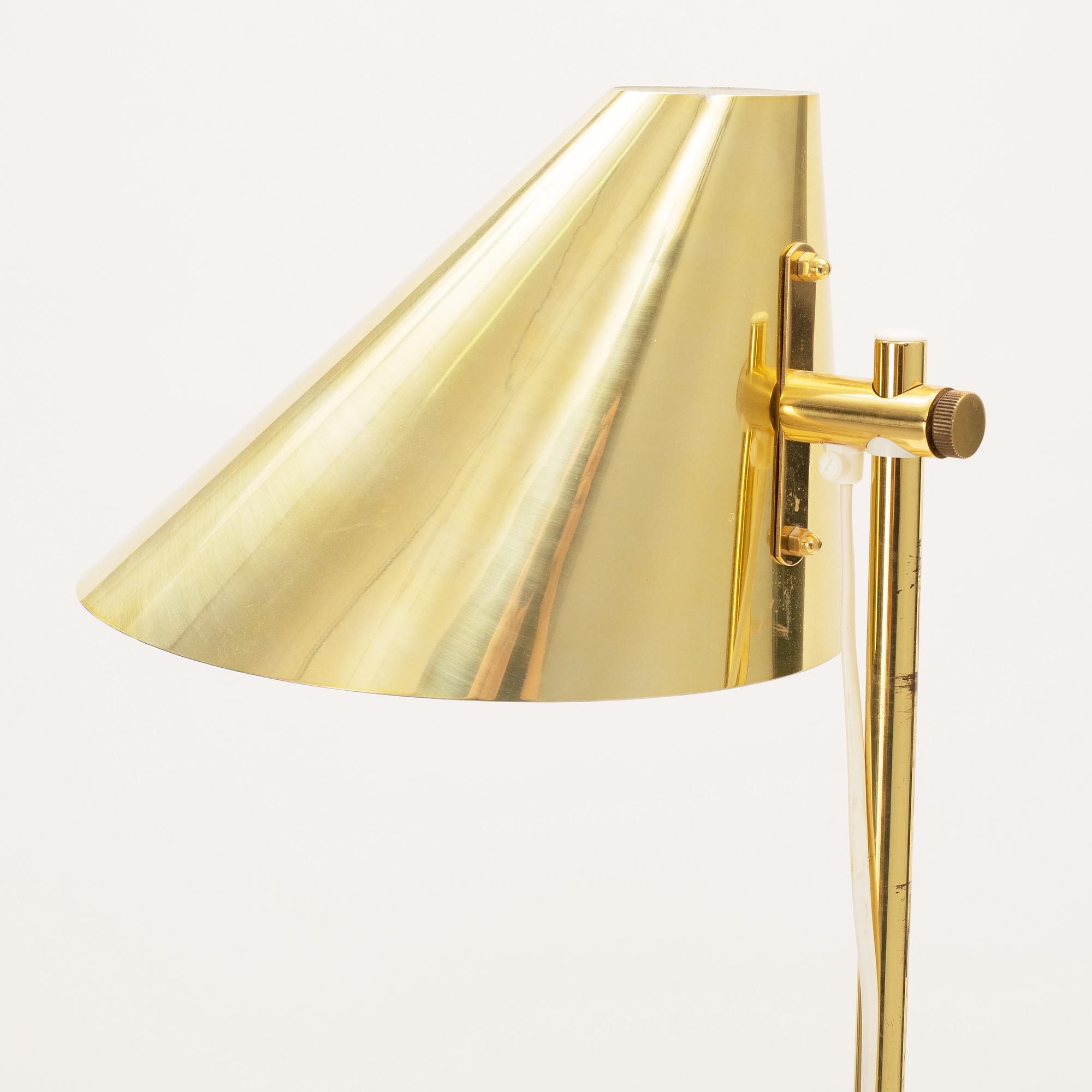Hans-Agne Jakobsson, a model 'G-185' brass floor light, Markaryd, Sweden.