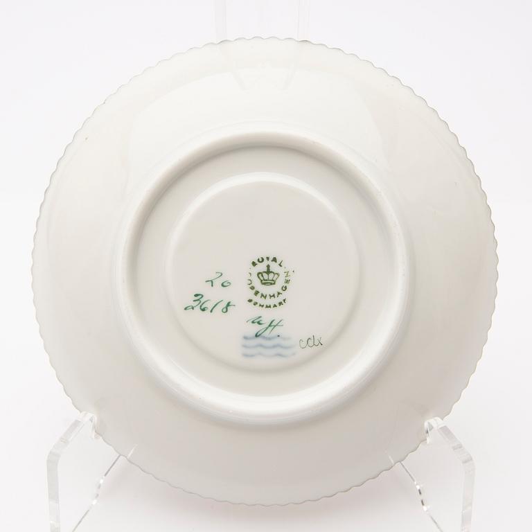 Coffee cup with saucer, porcelain, "Flora Danica", Royal Copenhagen, Denmark, 20th century.
