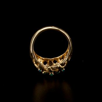 RING,18K guld, turkoser. Vikt 5,8 g.