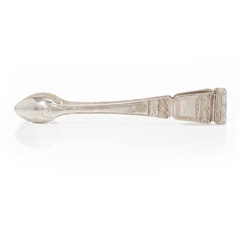 A Swedish 18th century silver sugar tong, mark of Stephan Westerstråhle, Stockholm 1796.
