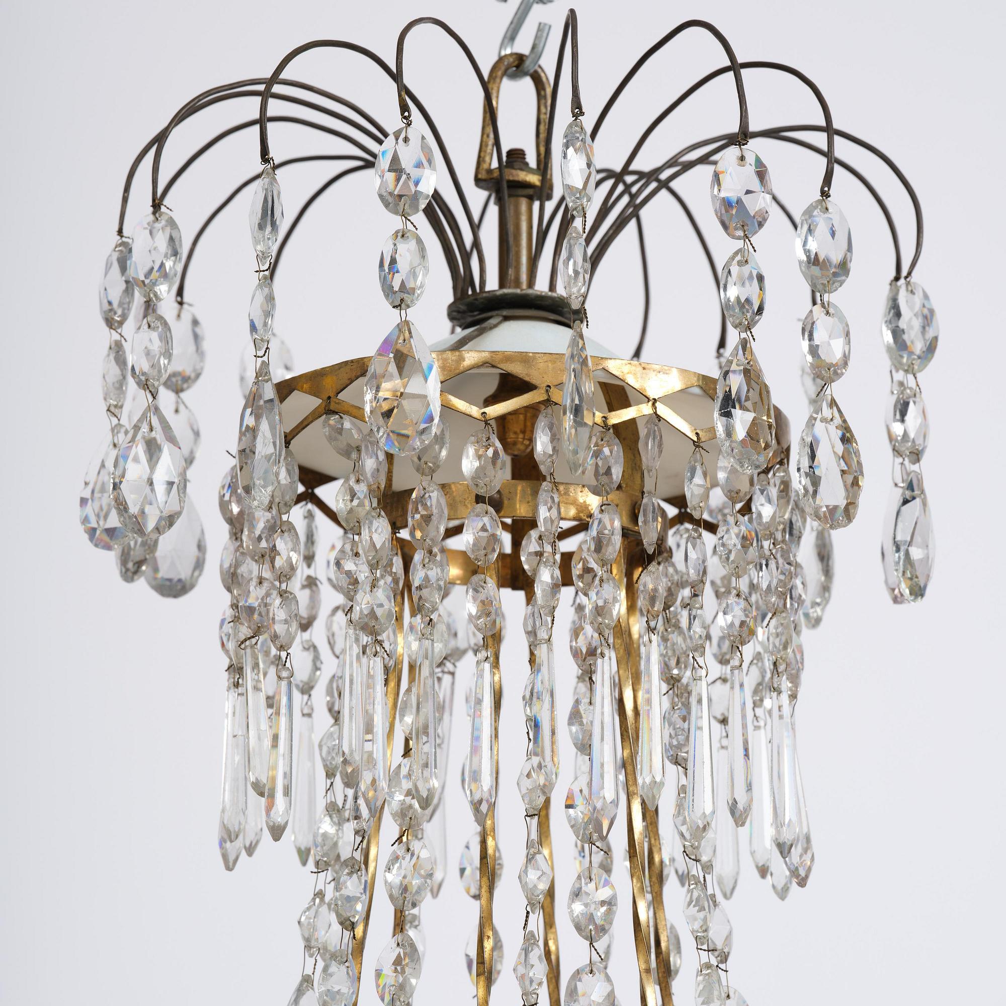 A late Gustavian seven-light chandelier, Stockholm, late 18th century.
