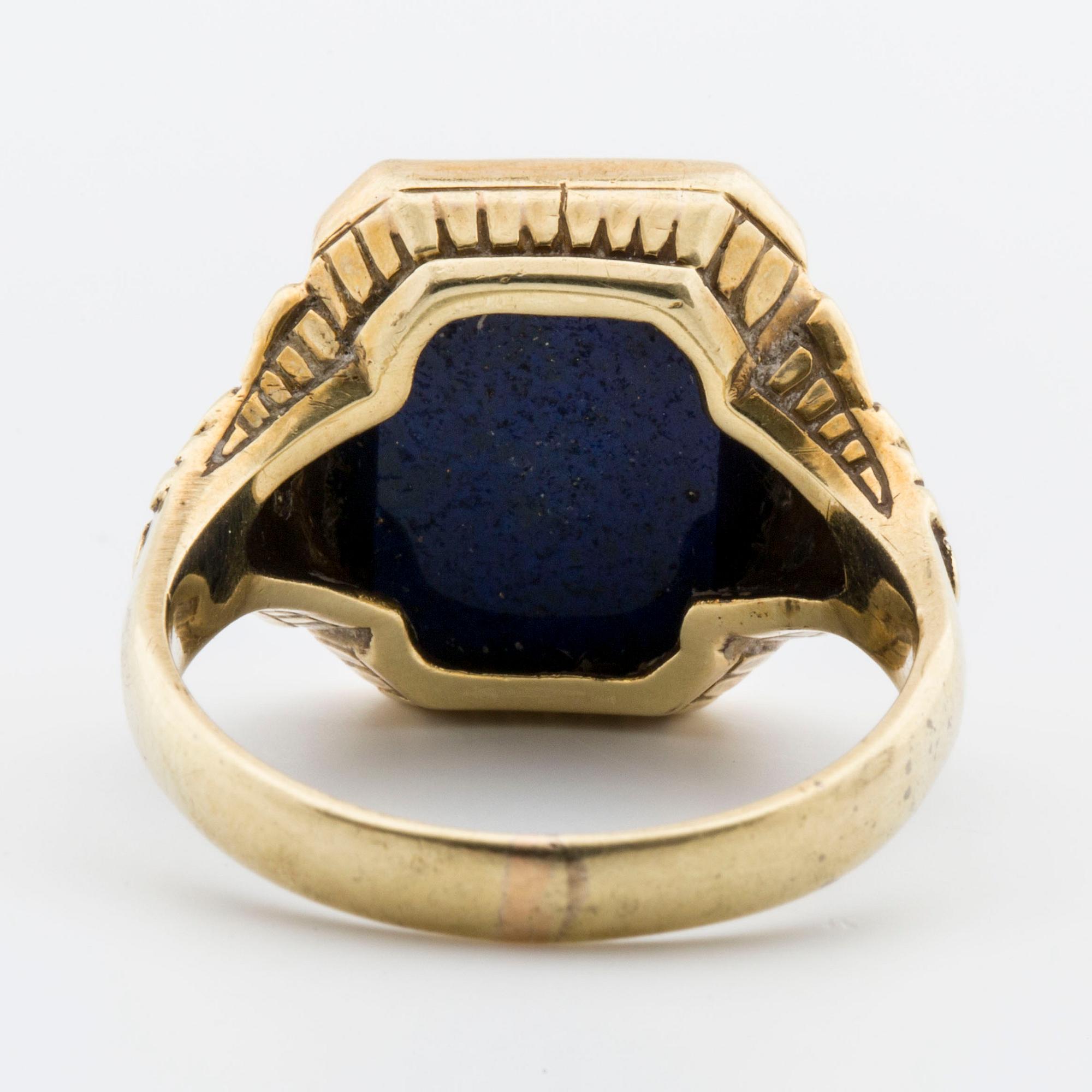 RING, 14K guld med lapis lazuli.