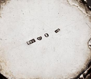 GRÄDDKANNA, silver, nyrokoko, Pehr Fredrik Palmgren, Stockholm 1856. Vikt ca 235 gram.