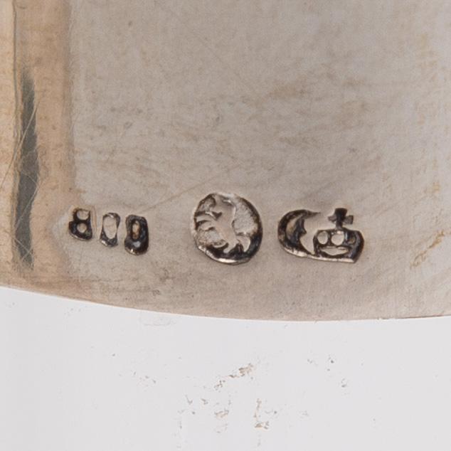 VINKANNA, silver och glas Tyskland ca 1900.