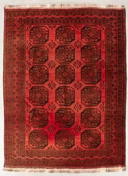 Afghan rug, old, approximately 272x205 cm.