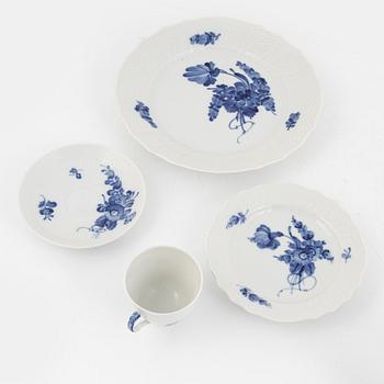 35 pieces of a coffee and dinner service, "Blue flower", Royal Copenhagen, Denmark.