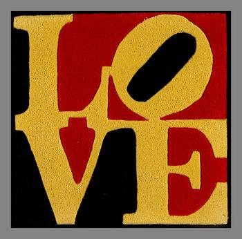 ROBERT INDIANA, KEHYSTETTY MATTO. Chosen Love. Sign. R Indiana, numeroitu 369/999 kangasetikettiin.