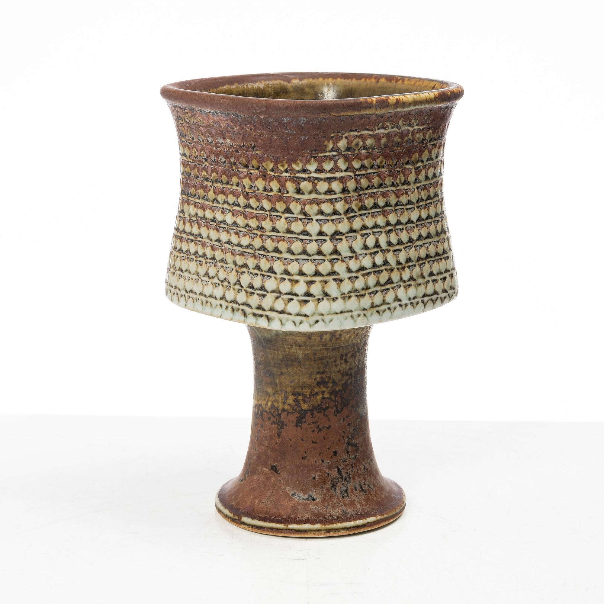 Stig Lindberg, vas på fot, stengods, Gustavsbergs Studio.