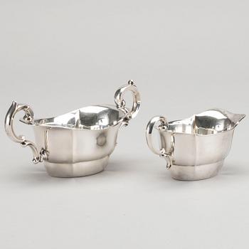 KAFFESERVIS, silver, 3+1 del, svenska importstämplar.