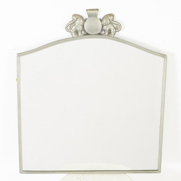 Estrid Ericson a pewter framed mirror, Firma Svenskt Tenn, Stockholm, 1928.