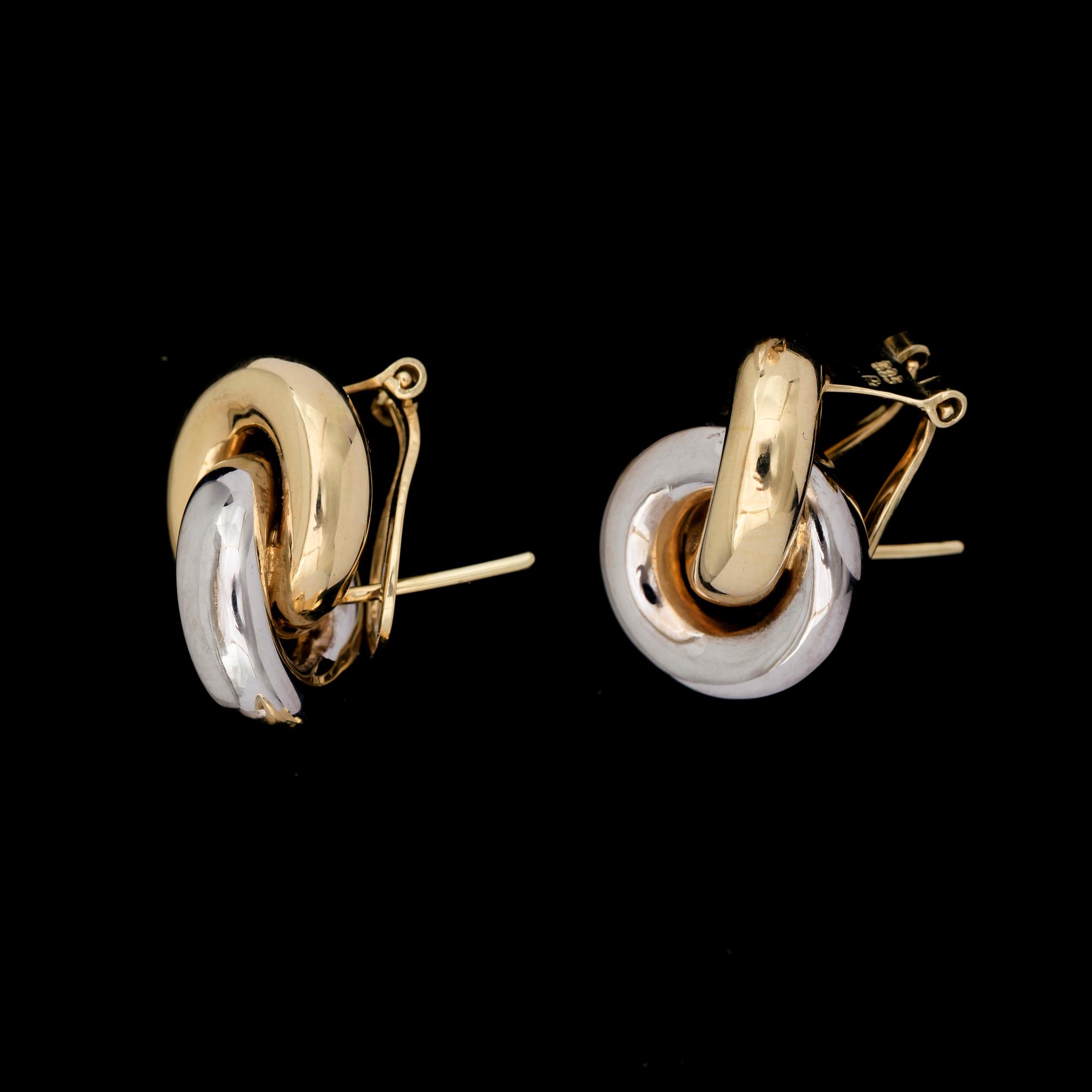 ÖRHÄNGEN, ett par, tvåfärgade 14K guld. Tot vikt ca 5,7g.