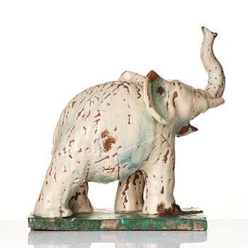 Allan Ebeling, a glazed ceramic sculpture of an elephant, Torshälla 1931.
