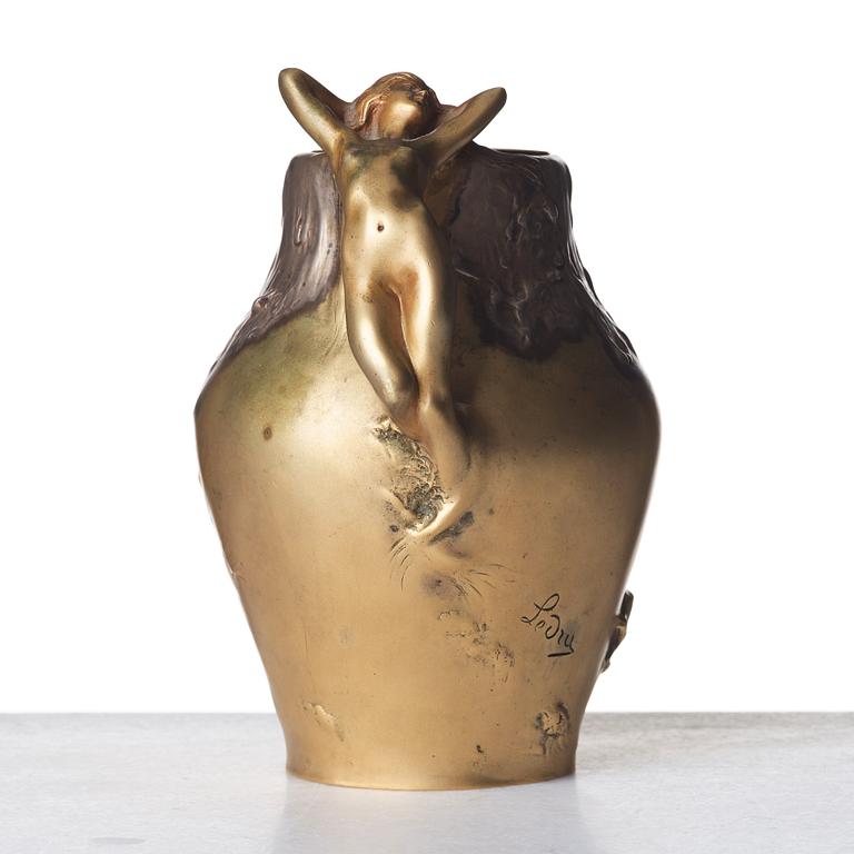 Auguste Ledru, a gilt-bronze vase "Rèverie", Susse Frères, Paris ca 1900.