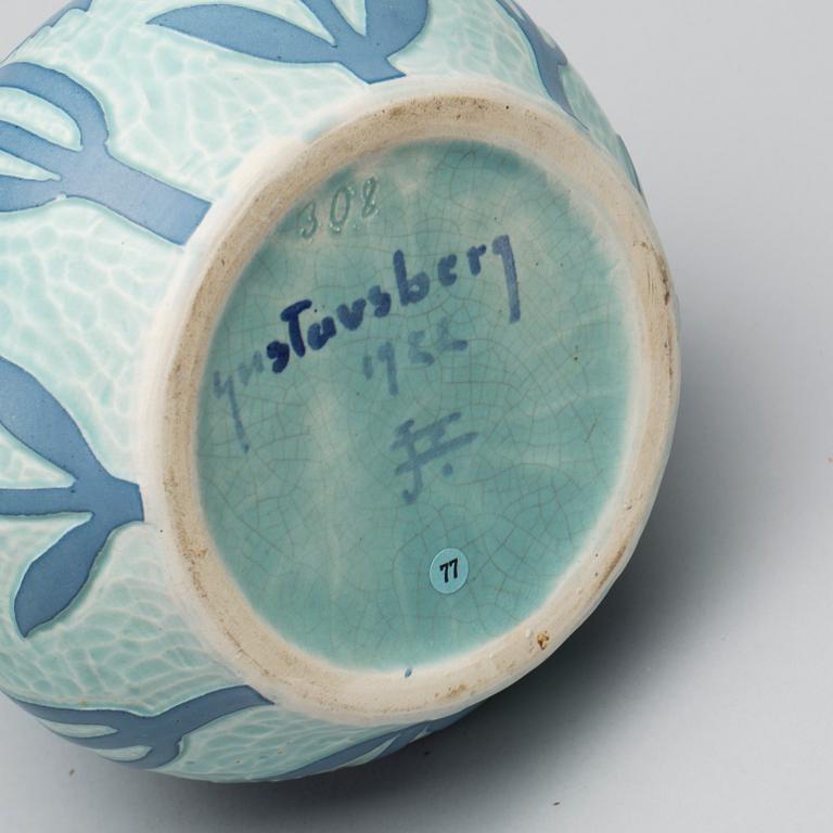 VAS, flintgods, Josef Ekberg, Gustavsberg, Sgrafitto, 1922, märkt 308.